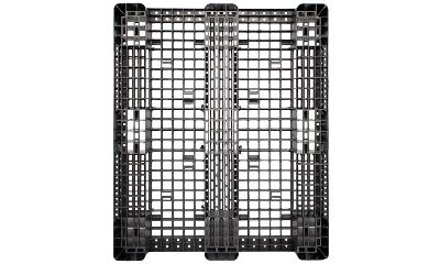 Pallet plástico Travado 100×120 cm, cor preta, estrutura travada