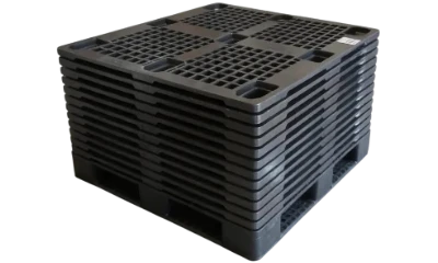 Pallet plástico de encaixe 100×120 cm vista lateral