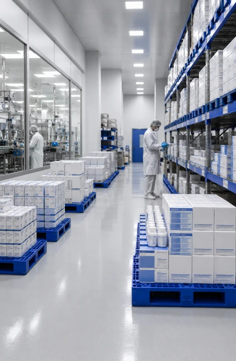 Pallets de plástico para indústria farmacêutica